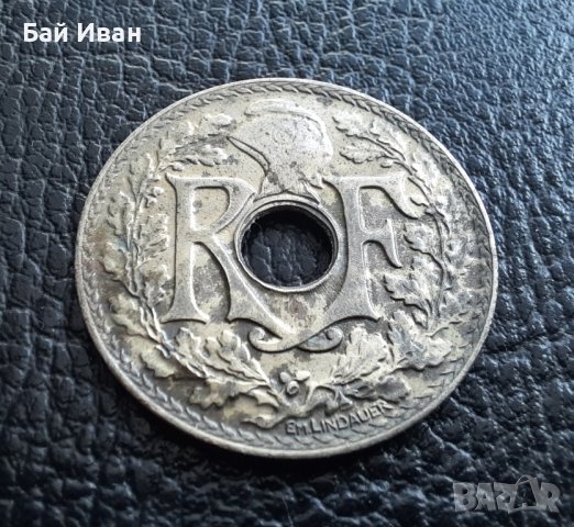 Стара монета 25 сантима 1938 г. Франция-красива !, снимка 11 - Нумизматика и бонистика - 42219984