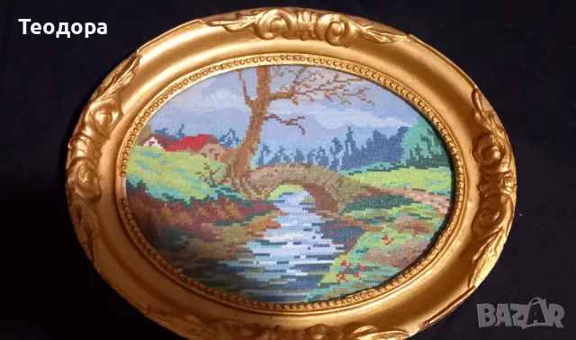 Гоблен с винтидж рамка, снимка 2 - Гоблени - 48113111