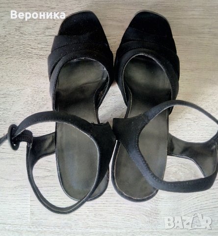 Елегантни официални дамски черни сандали на висок ток, снимка 4 - Дамски обувки на ток - 42272733