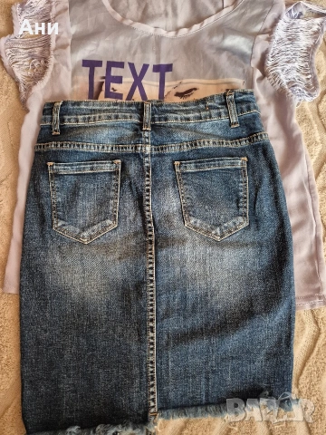 Лот дънкова пола и блуза, снимка 3 - Поли - 53896919