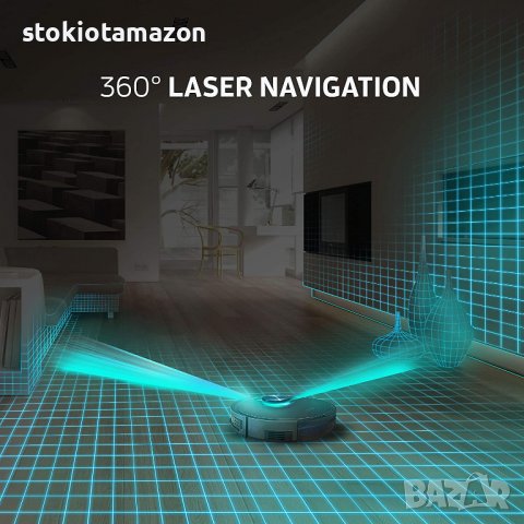 Прахосмукачка-робот ZACO A10 с функция за моп, 360° лазерна навигация, Alexa и Google, снимка 2 - Прахосмукачки - 38703252