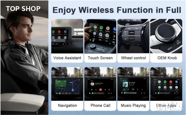 Android Auto безжичен адаптер wireless adapter, снимка 15 - Аксесоари и консумативи - 48487385