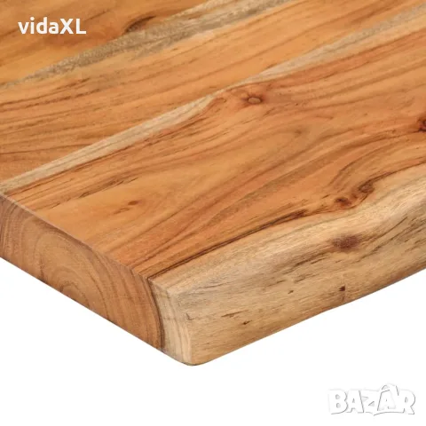 vidaXL Стенен рафт, 110x20x2,5 см, правоъгълен, масив акация, жив ръб, снимка 7 - Етажерки - 56147322