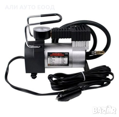 Компресор за въздух метален 12V 150PSI Помпа за автомобилни гуми с манометър, снимка 4 - Аксесоари и консумативи - 31545300