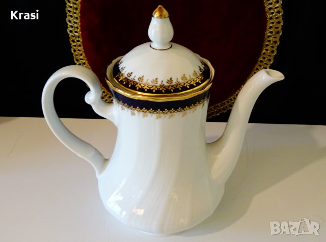 Кана баварски порцелан,злато,кобалт, снимка 3 - Антикварни и старинни предмети - 38407432