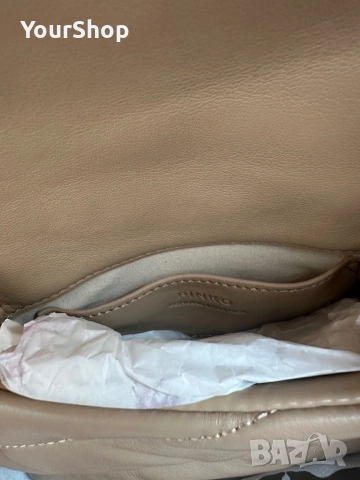 Дамска чанта на марката Pinko Micro Puff в бежов цвят, снимка 6 - Чанти - 54049543