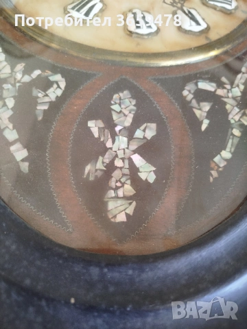 Антикварен Френски часовник с инкрустация от седеф, снимка 5 - Антикварни и старинни предмети - 53071938