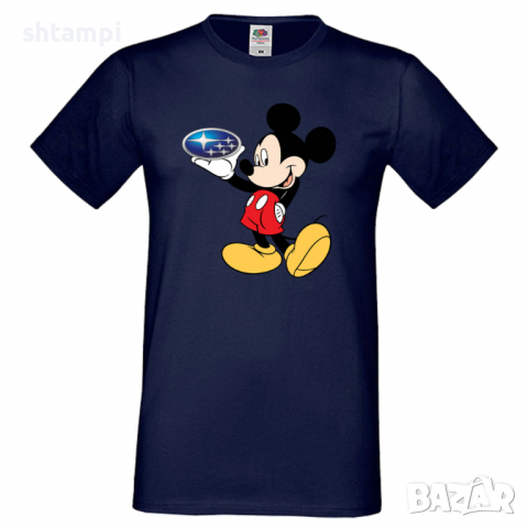 Мъжка тениска Mickey Mouse Subaru Подарък,Изненада,Рожден ден, снимка 7 - Тениски - 36577648