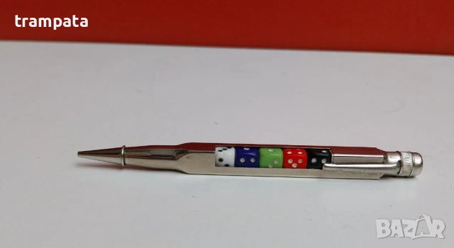 НАЙ ДОБРАТА ОФЕРТА Стар много рядък ,уникален метален молив / писалка със зарове 