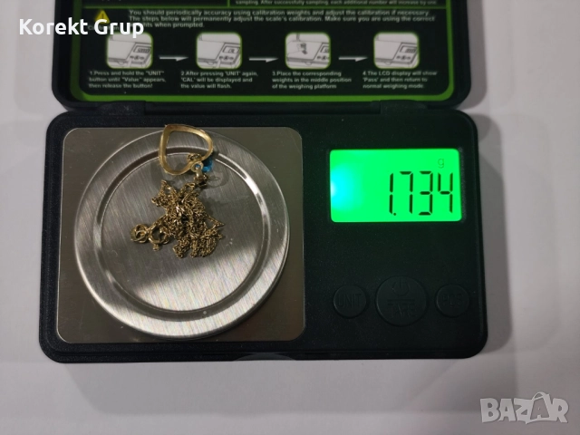 Златен синджир 14к с висулка сърце, снимка 5 - Колиета, медальони, синджири - 52901243