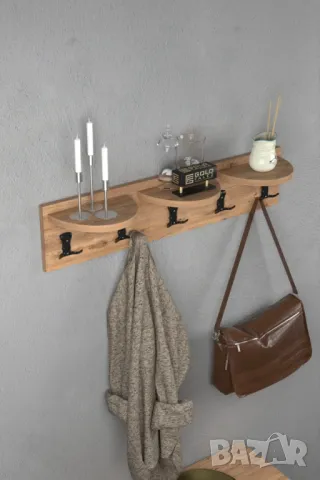 Дървена закачалка за стена - 5 цвята / Стенна закачалка, снимка 10 - Закачалки - 49347471