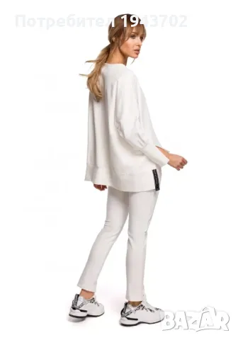 Дамски суичър в цвят екрю M491 MOE, снимка 3 - Суичъри - 47752040