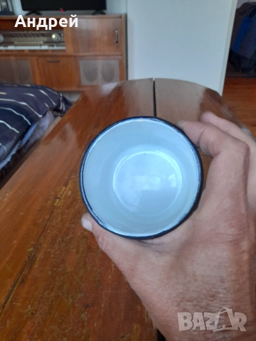 Старо емайлирано канче,чаша #14, снимка 5 - Други ценни предмети - 52202771