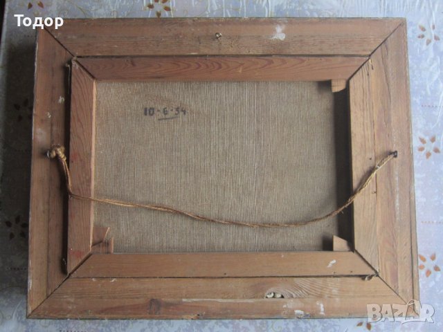 Стара картина масло върху платно подписана 1954, снимка 5 - Картини - 37610938