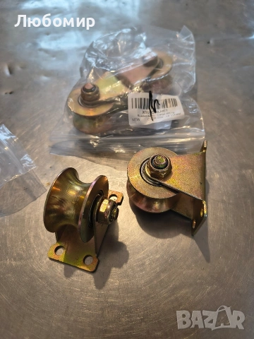 Комплект 4 ролки за плъзгащи врати, 50 мм, товароносимост 300 кг/ролка, зелен/златист, снимка 2 - Други инструменти - 53266246