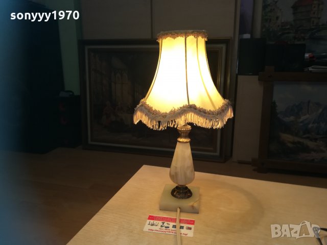 мраморна лампа 35х20см внос франция 1502212107, снимка 6 - Колекции - 31828499