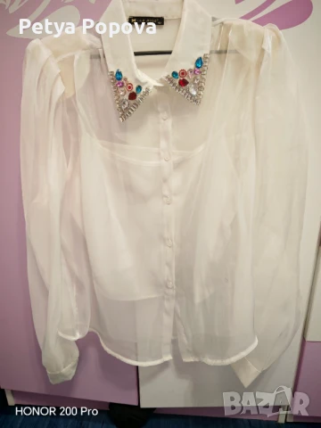 Риза с цветни камъни, снимка 2 - Ризи - 50942339