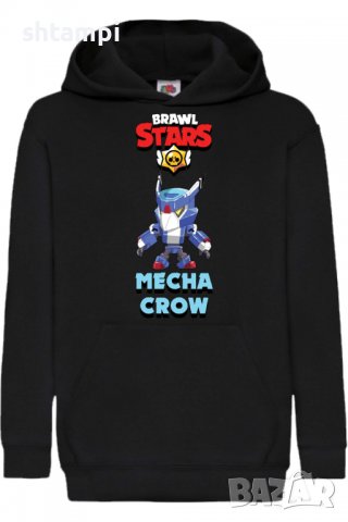 Детски Суитчър/Суитшърт Mecha Crow,Brawl Stars,Игра,Подарък,Изненада,Забавление,Рожден Ден