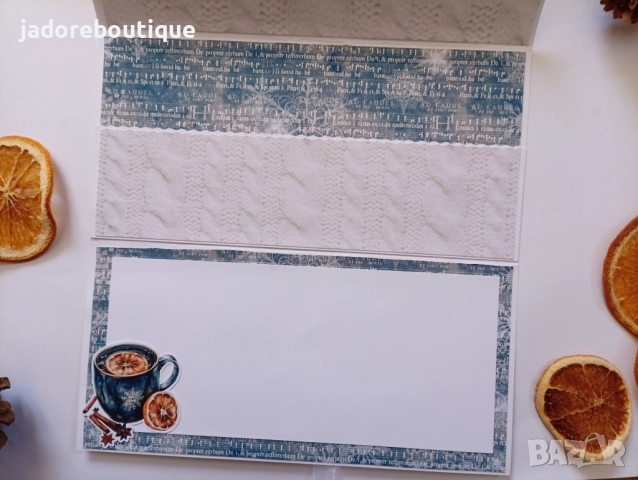 Зимна картичка - плик ръчна изработка / скрапбук картички пликове за пари, снимка 2 - Други - 51951259