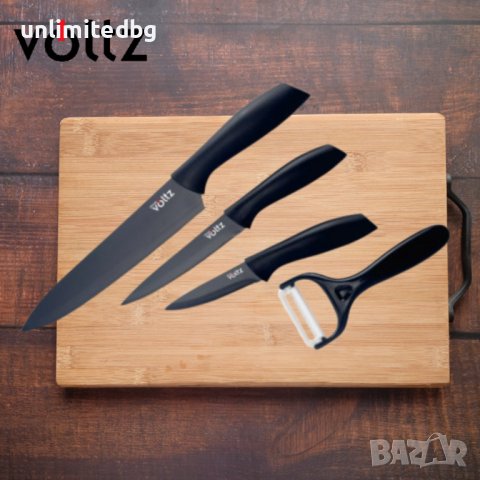 Комплект Voltz 3бр. ножове +белачка, снимка 6 - Прибори за хранене, готвене и сервиране - 44167161