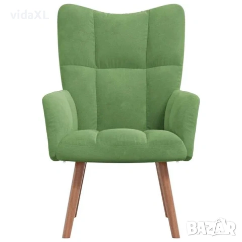 vidaXL Релакс стол, светлозелен, кадифе(SKU:328054)