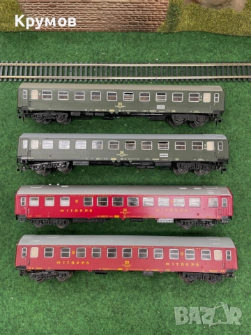 Вагон пътнически 4-осен Шихт DR HO 1:87 влак ЖП модел осветление