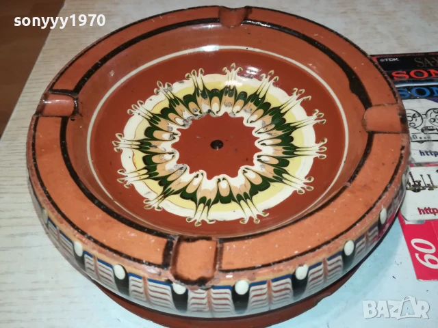 ГОЛЯМ ПЕПЕЛНИК-КЕРАМИКА 18Х5СМ 0208252023LCHERY, снимка 5 - Антикварни и старинни предмети - 51230317