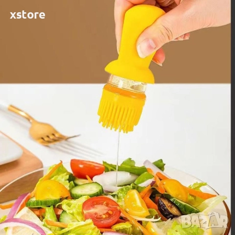 Бутилка с капкомер за олио, оцет и сосове заедно със 630 мл диспенсър за зехтин със силиконова четка, снимка 10 - Други стоки за дома - 52699550