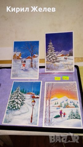 ЛОТ 4 СТАРИ ПОЩЕНСКИ КАРТИЧКИ ТЕМА НОВОГОДИШНИ ПРАЗНИЦИ ЗИМА СНЯГ КОЛЕДА ЧЕСТИТКИ 7430