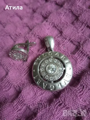сребърна висулка bvlgari, снимка 3 - Колиета, медальони, синджири - 48236305