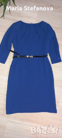 Турско синя елегантна рокля Ecrin