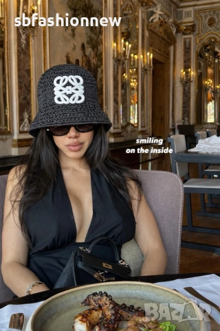 Черна плетена шапка Loewe, снимка 3 - Шапки - 53276568