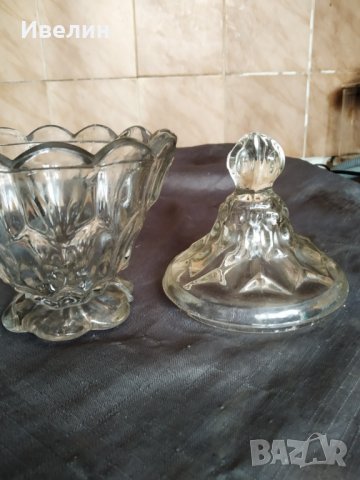 стара кристална захарница,бонбониера арт деко, снимка 3 - Антикварни и старинни предмети - 29576045