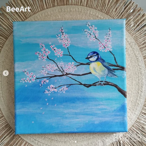 Ръчно рисувана картина "Синигерова пролет" 🩵