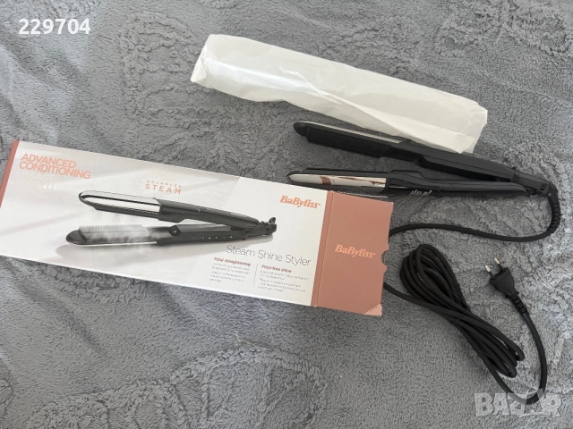 Чисто нова преса за коса с пара от BaByliss Steam Shine, снимка 2 - Преси за коса - 55749711