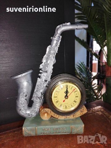 Сувенир саксофон с часовник на батерия , снимка 4 - Декорация за дома - 38772245