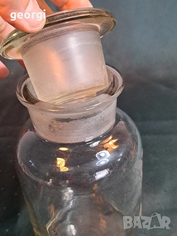 голямо ретро медицинско шише със стъклена тапа 34/3, снимка 3 - Антикварни и старинни предмети - 53932818