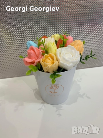 цветя изработени с глицеринов ароматен сапун и Българска роза 🌹 Стара Загора Център., снимка 11 - Изкуствени цветя - 52838911