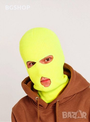 Зимна шапка маска - Yellow Neon Balaclava, снимка 2 - Шапки - 30397935