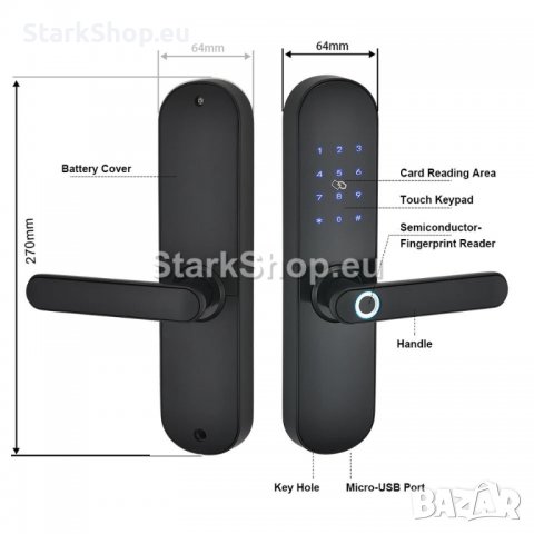 Умна брава с пръстов отпечатък и wifi TUYA, снимка 7 - Други стоки за дома - 39972427