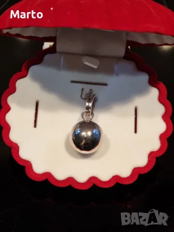 Сребърна висулка сфера (топче). Проба 925., снимка 4 - Колиета, медальони, синджири - 48644478