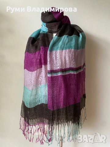 Шал с лен/ различни видове, снимка 4 - Шалове - 45423454