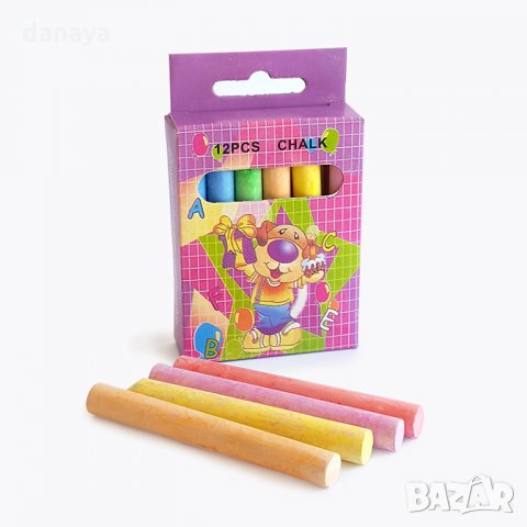 1562 Цветни тебешири за рисуване и писане 12 броя в кутия