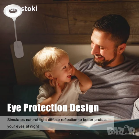 EXTRASTAR 40 LED настолна USB лампа 4,6W с щипка за закрепване и сензор за докосване, снимка 6 - Настолни лампи - 51253748