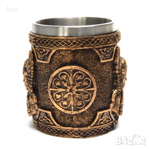 Код 95613 Стилна чаша от полирезин и метал с релефни декорации - героиня и надписи, снимка 2 - Чаши - 37034237