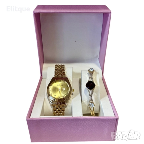 Луксозен подаръчен комплект дамски часовник и гривна, снимка 6 - Бижутерийни комплекти - 52596542