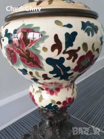 L&B Brevetes 62см/колекционерска стара френска бронзова газена лампа, снимка 7 - Антикварни и старинни предмети - 54091435