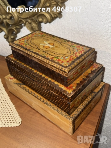 Дървени кутии с шевици, снимка 2 - Антикварни и старинни предмети - 56400254