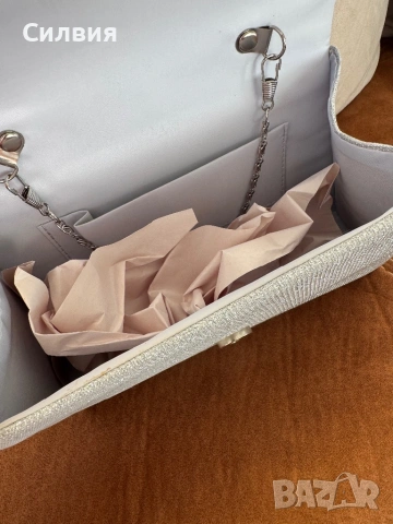 Сребърна официална чанта, снимка 5 - Чанти - 53892052