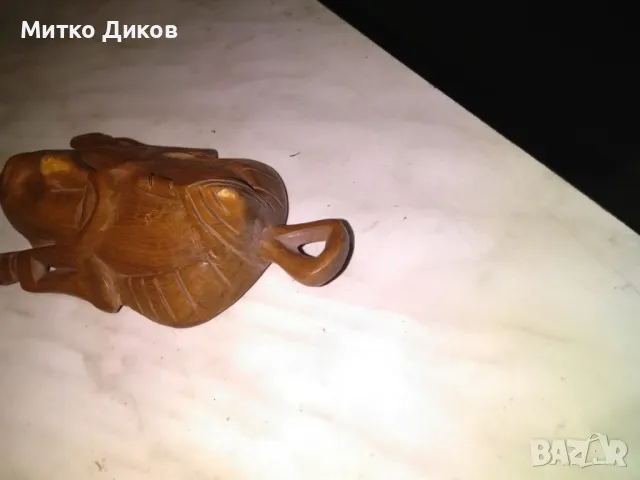 Малка дървена африканска маска абанос на ангел 180х87х44мм ръчна изработка, снимка 4 - Декорация за дома - 48429123